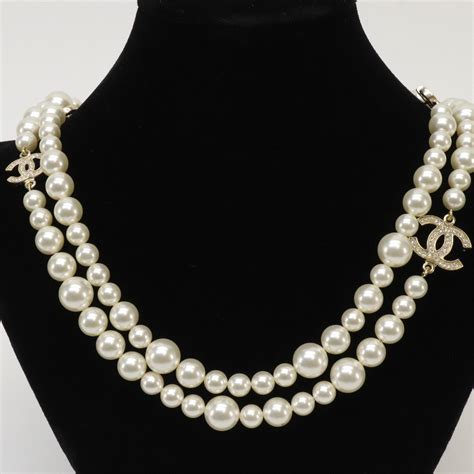 chanel rhinestone pendant|chanel pearl necklace.